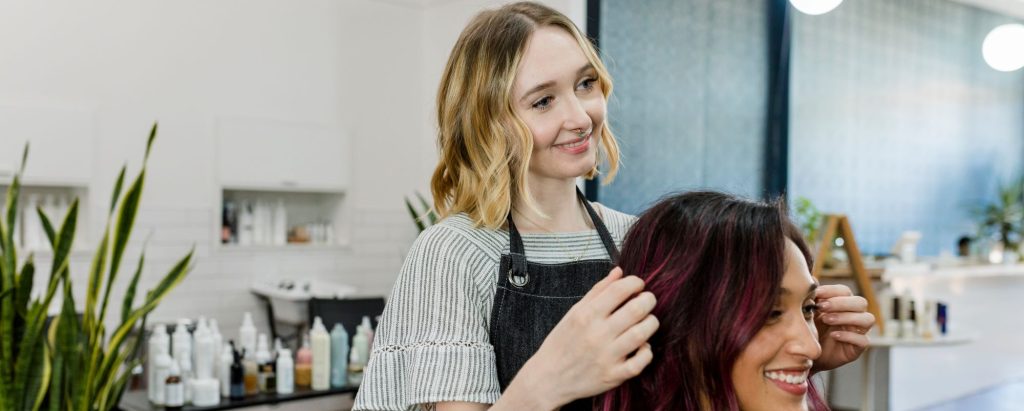 Woman doing a hair consultation